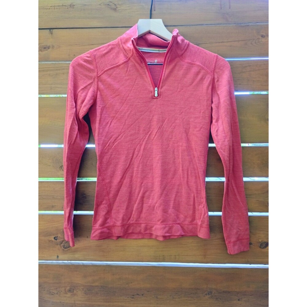 Smartwool Red Quarter Zip Women's Wool Pullover Sweater XS
